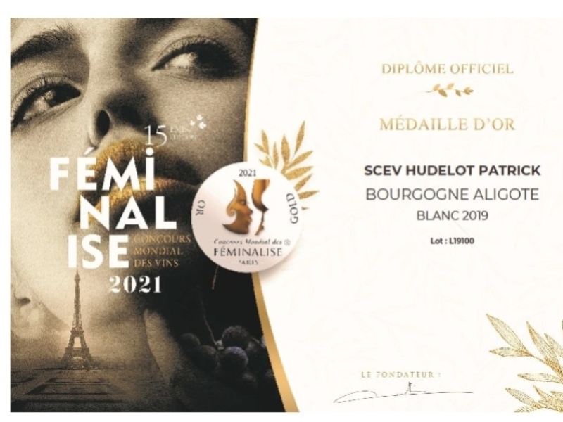 Médailles d'Or - Concours Mondial des Féminalise de l'année 2021